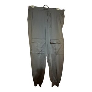 SHEIN Gray Cargo Pants with Elastic Cuffs and Drawstring Waistband